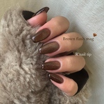 no.105 brown flash magnet nail🤎