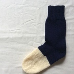 wool short socks  濃紺×ミルキーホワイト