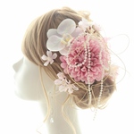 ヘッドドレス☆桜・胡蝶蘭 ☆髪飾り・フラワーヘッドパーツ 結婚式☆ウェディング☆成人式☆卒業式