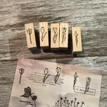 【Hosimmi design】[5個セット] 一輪のチューリップ ナチュラルver. - A single tulip × 5 Natural ver. - [ラバースタンプ]