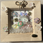 11/1♡うさぎさんと鳥さんのプレゼント交換♡シーグラスアート ガラスアート クリスマス