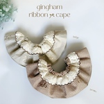 【ワンコ用】ギンガムチェック リボンケープginghamcheck  ribbon lacecape ೀ