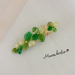 グリーンのお花のヘアクリップ　No.318