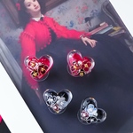 ジュワっとうる艶 ハートモチーフ耳飾り ピアス イヤリング クリスマス ワイヤーアクセサリー ディップフラワー 