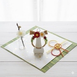 ミニミニしめ縄飾り☆椿と南天（ペーパークイリング、ペーパーフラワー、クイリング）