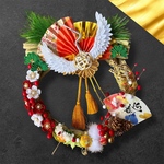 2026 正月　〜金の羽ばたき〜  正月しめ縄リース　つまみ細工　一点もの お正月飾り