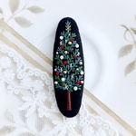 (7㎝)もみの木クリスマスツリー刺繍パッチンピン