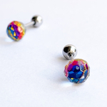 【サイズ選択必須】ボディピアス　ドイツ製ガラスヘリオトロープ