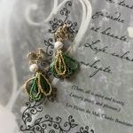 ノスタルジック〜洗練された大人のビーズアクセサリー　イヤリング/ピアス　4色展開