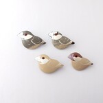 文鳥　漆ブローチ