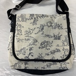 鳥獣戯画蓋付ショルダー　生成り