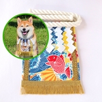 【こだわり・中】ワンちゃん化粧まわし《黄色い大漁旗・鯛》【名入れOK】中型犬の誕生日服・中型犬の誕生日プレゼントに！