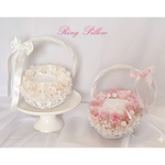 【ウエディング】豪華 上品 華やかな リングピロー °ʚ♡ɞ° 白 ホワイト ピンク グリーン ブライダル 結婚式 プレゼント 薔薇 花籠アレンジ フラワーバスケット オーダー可能 ギフト お祝い