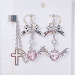 【693】 地雷系　量産型　ピンク小悪魔のイヤリング・イヤーカフ