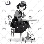 【S65】teatea.オリジナル 人物ステッカー