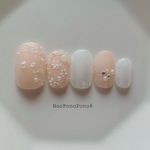 ⋆⸜  当店人気No.02 ⸝⋆ 祝福のホワイトフラワー　ブライダル　前撮り　結婚式　成人式　卒業式　お呼ばれ　和洋　ミラー　フラワー　リボン　スキンカラー　ネイルチップ　付け爪　ネイルチップオーダー