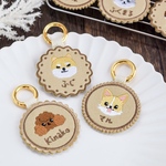 【名入れ】選べる犬74種！うちの子刺繍ネームタグ【クッキーシリーズ】 犬 クリスマス ギフト 迷子札 名札 キーホルダー バッグチャーム 韓国