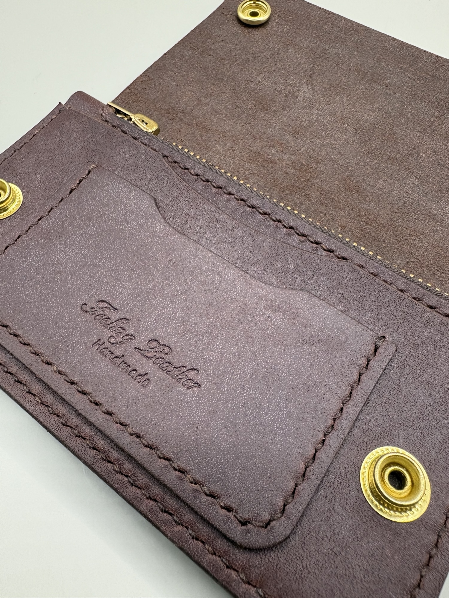 【値下げ】トラッカーウォレット　ラフィアン(ホーウィン社)① ミドルタイプトラッカーウォレット ラフィアン HORWEEN (ホーウィン社