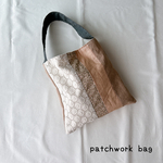 パッチワーク手提げバック　ナチュラルピンク　小花