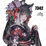 original sticker « no.7342 »     //     人物ステッカー オリジナルステッカー オリジナル人物ステッカー ステッカー cotton melody