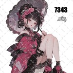 original sticker « no.7343 »     //     人物ステッカー オリジナルステッカー オリジナル人物ステッカー ステッカー cotton melody
