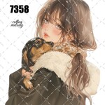original sticker « no.7358 »     //     人物ステッカー オリジナルステッカー オリジナル人物ステッカー ステッカー cotton melody