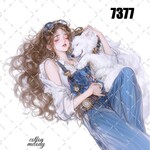 original sticker « no.7377🐶 »     //     人物ステッカー オリジナルステッカー オリジナル人物ステッカー ステッカー cotton melody