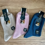 リアル猫さん刺繍のソックス『フクFUKU』