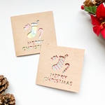 クリスマスカード/おかし×ストライプ