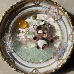 11/1♡お揃いマフラー優しいくまさん♡シーグラスアート ガラスアート 