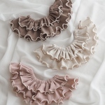 eyelet knit / frill bib 360°2段フリルスタイ メロースタイ メロウスタイ 出産祝い プチギフト ベビーギフト　つけ襟