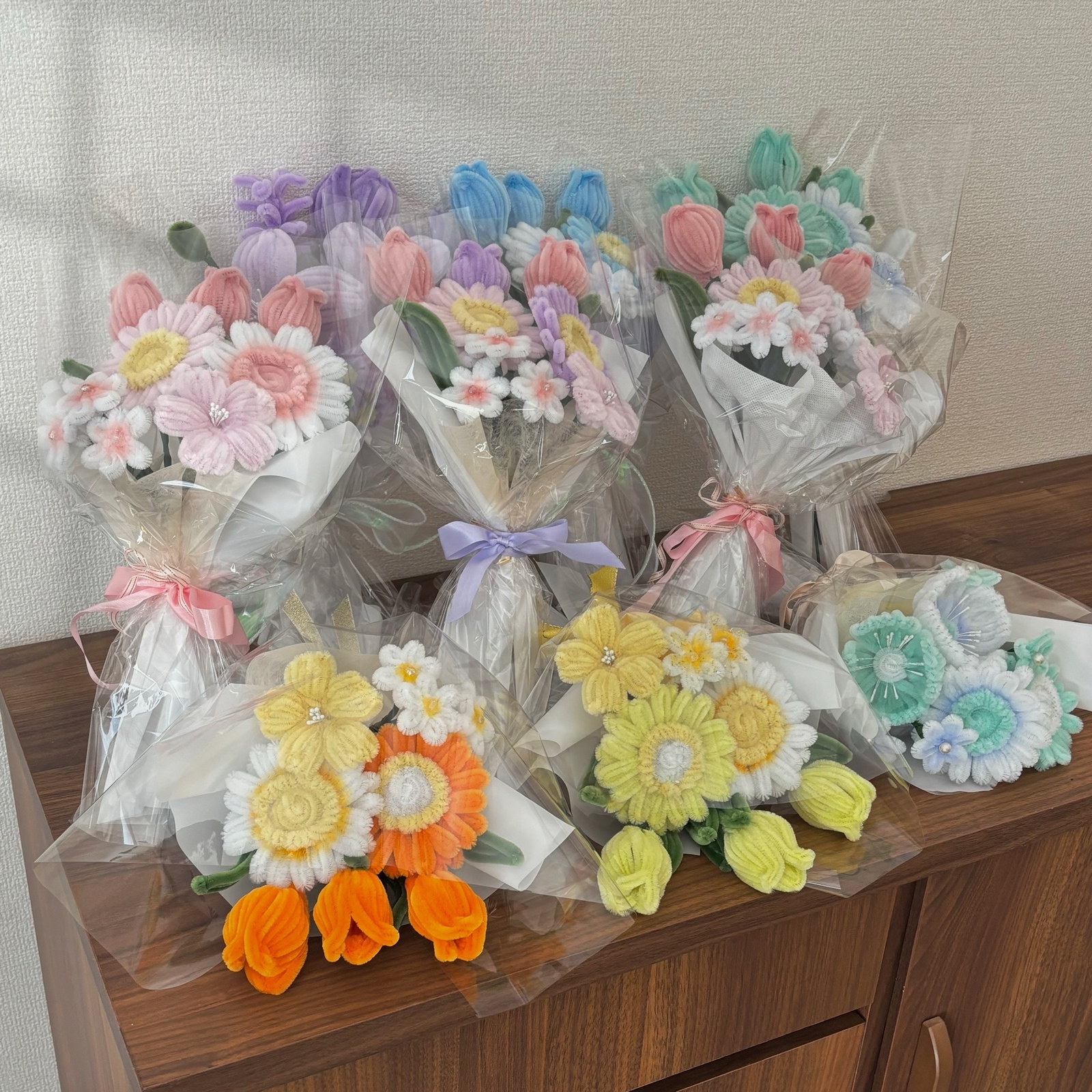 モールフラワー🩵ミントグリーン💚韓国花束 枯れないお花