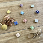 強力マグネット☆お得な10色美濃焼のお花のマグネット　タイル　お花　フラワー　パール　かわいい　プチギフト　プレゼント　ラッピング　ステショナリー　文房具