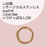 【20個】サージカルステンレス　マルカン　3×0.5㎜　m54