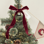 【新作再販】Velour Ribbon & Antique Bell Tree Top Ornament  クリスマスツリー　ベル　オーナメント ツリートップ  サンタ クリスマス雑貨 タペストリー