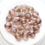 【1mm穴】小さなガラスのマーブル玉 ココアテイストのブラウンカラーなとんぼ玉　20個　A325