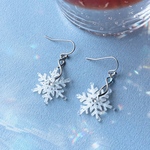 【雪どけのしずく】Snow Crystal Drop  ピアス／イヤリング　　　クリスマス2025    雪の結晶