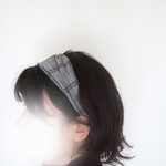 新作　グレンチェック　うっとり滑らかな肌触り　薄手ゆるターバン　大人かわいいアクセントに　ヘアバンド　旅行のお供に**