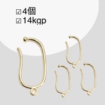 14kgp【4個】イヤーカフ金具　m-118