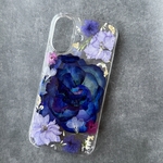 押し花 押し花iPhoneケース 押し花スマホケース 押し花ケース デルフィニウム 押し花 スマホ