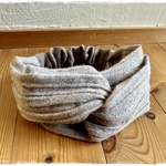 ＊　ウールガーゼ　クロスヘアバンド（ライトサンドベージュ）　＊