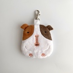 いたってマジメなモルモットのナスカン付きふわミニポーチ