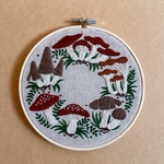 b0783685様専用　刺繍フレーム　キノコのリース