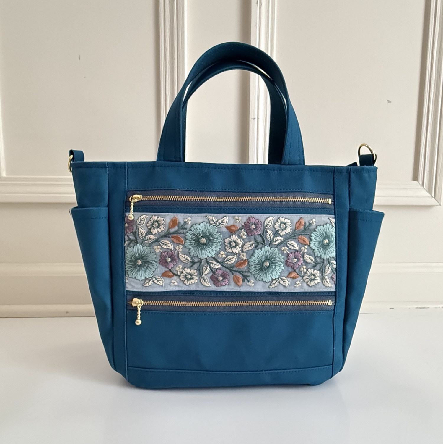 受注販売】【着物リメイク】和柄しずく型ワンショルダーリュック