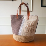 cyan0618様専用・ツイード×モノグラム刺繍のボストンバッグ