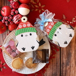 ☆クリスマスプレゼントに☆シマエナガのクリップ付き「シマエナガさんフェルトバッグ」ブールドネージュとクッキー☆