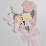毛糸の花束 パステルカラー ピンク ブーケ