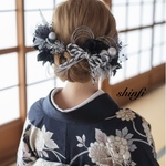 ブラックシルバー★黒銀★ウエディング★結婚式★花嫁★卒業式★ヘッドパーツ★成人式