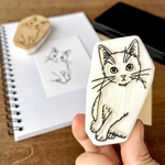 \ はじっこからじーっ / はじっこからシロにゃんこ•ねこはんこ　白猫