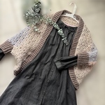 ☆crochet コクーン マーガレット モモンガ カーディガン☆ピーチグラデーション